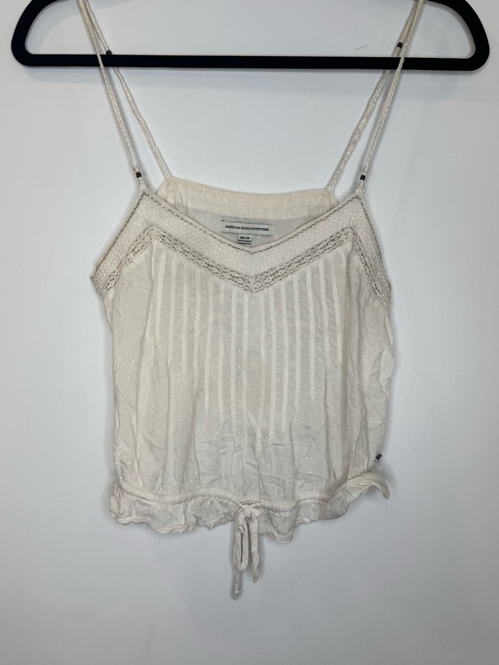 American Eagle Outfitters Cream Eyelet Cami Slip Y2K beach sz XS